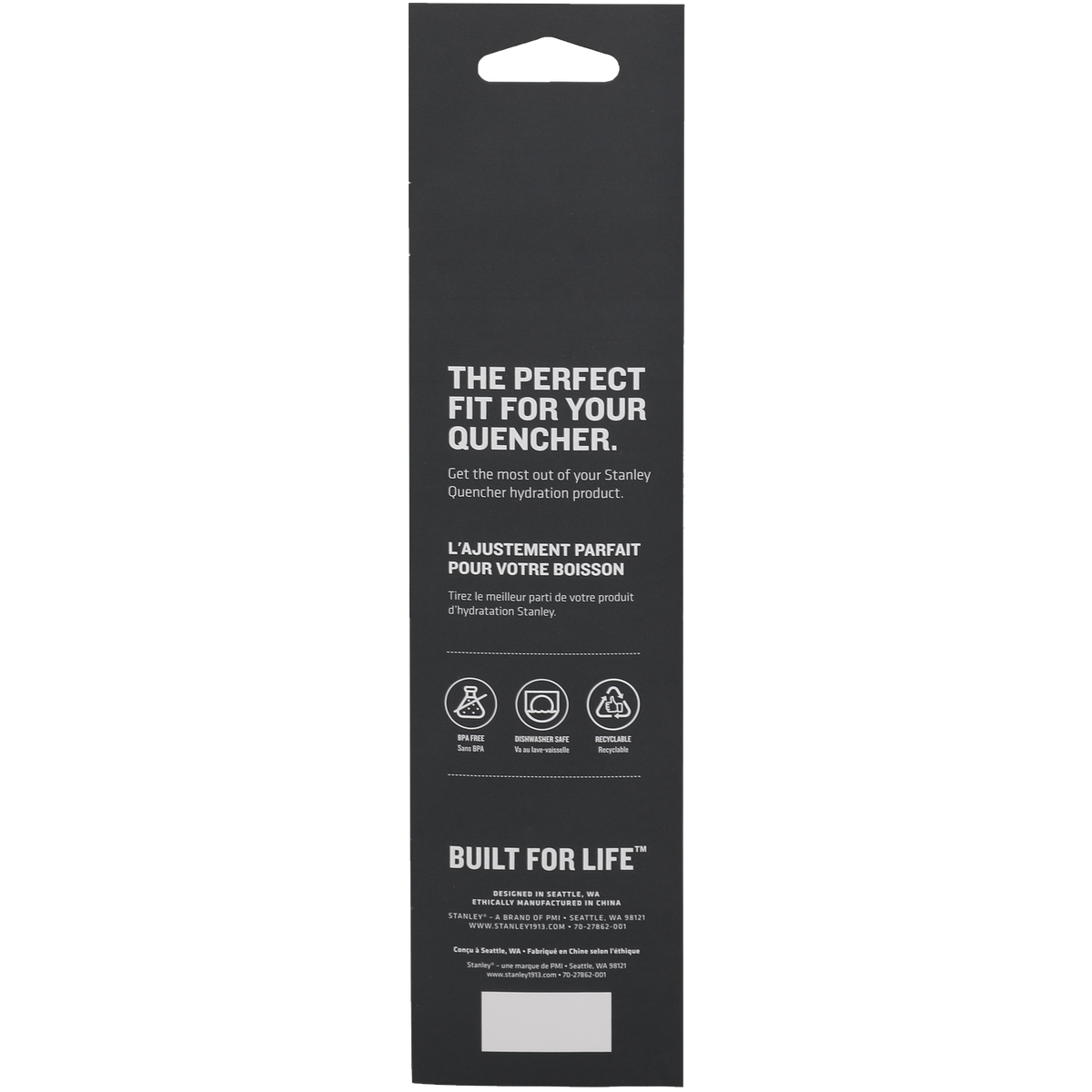 Stanley 1913 Quencher® H2.0 FlowState™ Tumbler Straws 0.59L in Clear | Back View