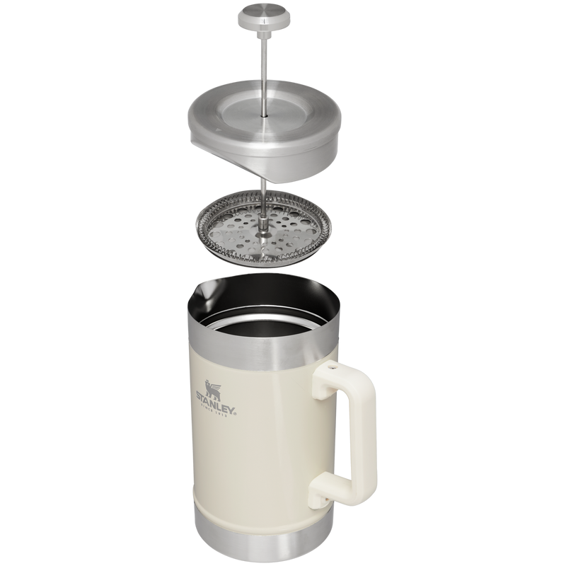Stanley 1913 Classic Stay Hot French Press 1.4L en Cream Gloss | Ver Sección transversal