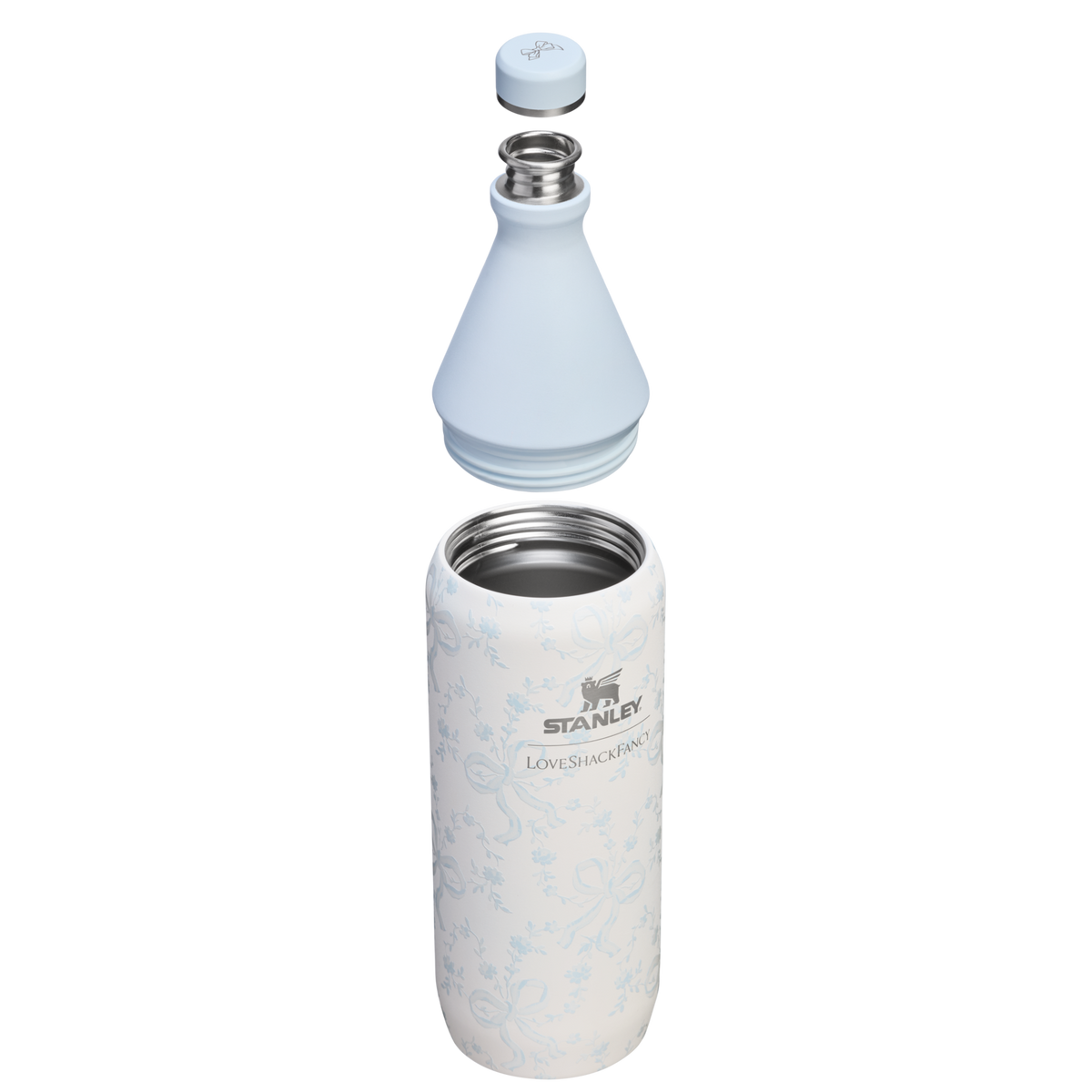 Stanley 1913 Stanley 1913 x LoveShackFancy All Day Slim Bottle 1L en Coquette Bow - Winter Ice | Ver Sección transversal
