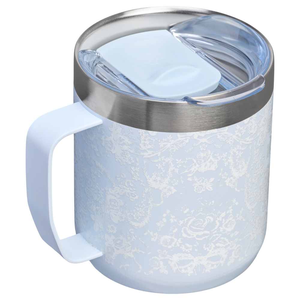 Stanley 1913 Stanley 1913 x LoveShackFancy Holiday Everyday Camp Mug Set 12 OZ 0.35 L in Toscana Toile Alpine Blue | Back View