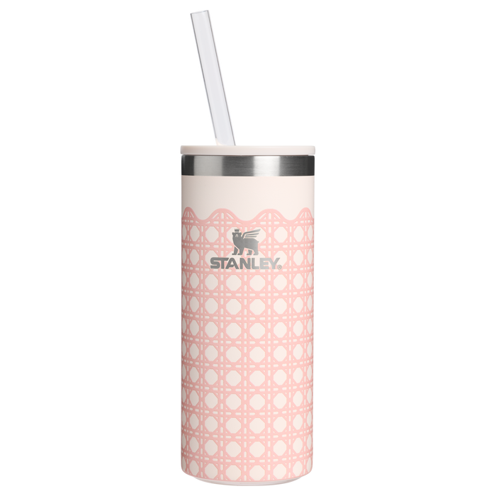 Stanley 1913 The Everyday Slim Can Cooler 10 OZ 0.30 L in Rose Quartz Rattan | Front View