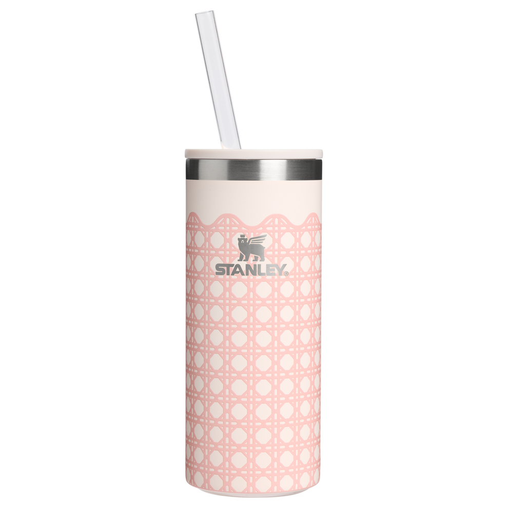 Stanley 1913 The Everyday Slim Can Cooler 10 OZ 0.30 L in Rose Quartz Rattan | Front View