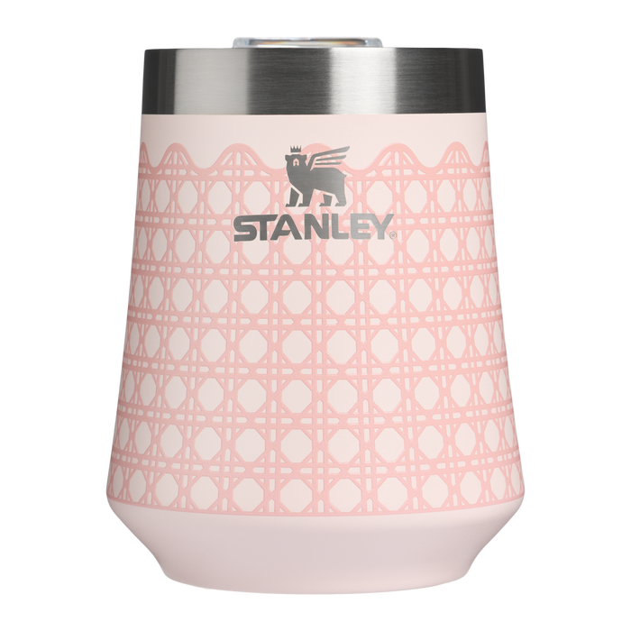 Stanley 1913 The Reserve Wine Tumbler 11 OZ 0.32 L in Rose Quartz Rattan | Front View