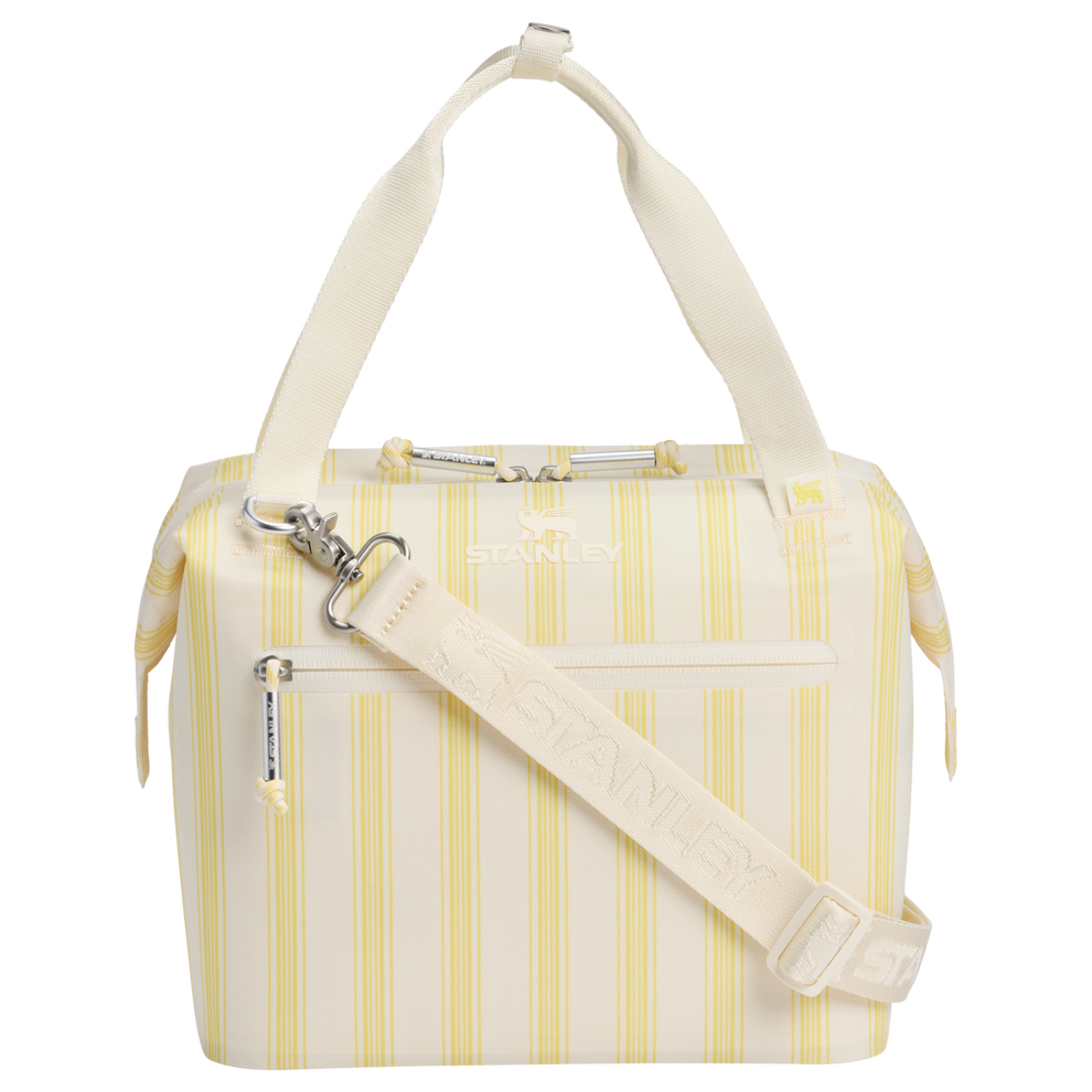 Stanley 1913 The All Day Julienne Mini Cooler 7.4 QT 7.0 L in Cream Picnic Stripe | Front View