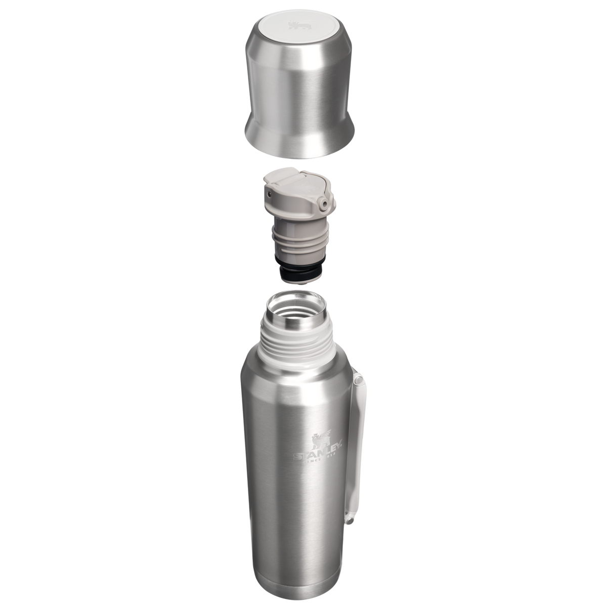 Stanley 1913 Ideal Mate Bottle 1.2L en Stainless Steel Ash | Ver Sección transversal