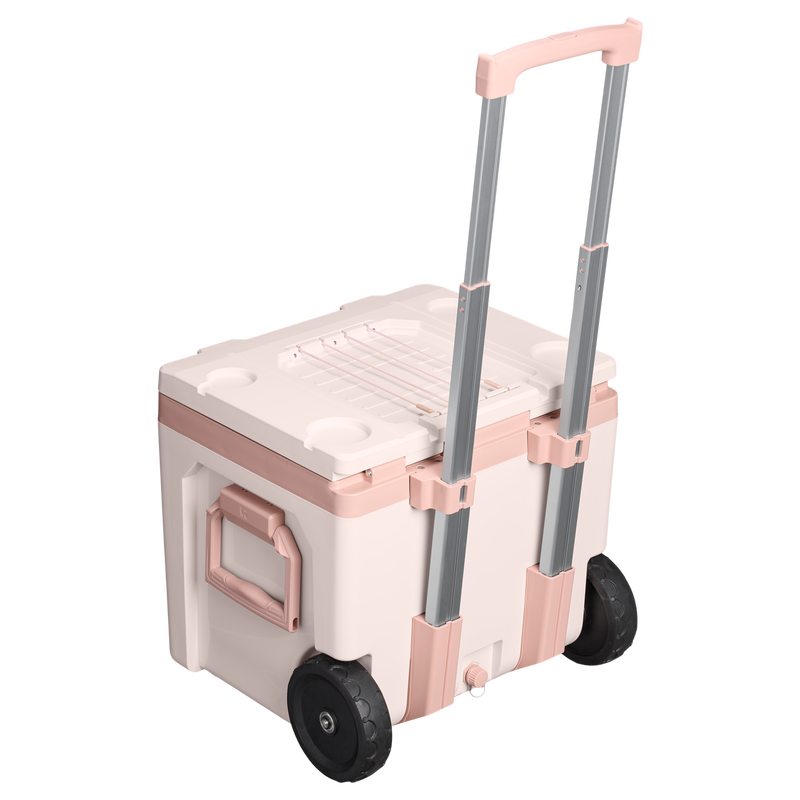 Stanley 1913 Cold-For-Days Wheeled Outdoor Cooler 47.3L in Rose Quartz | Weergave Terug