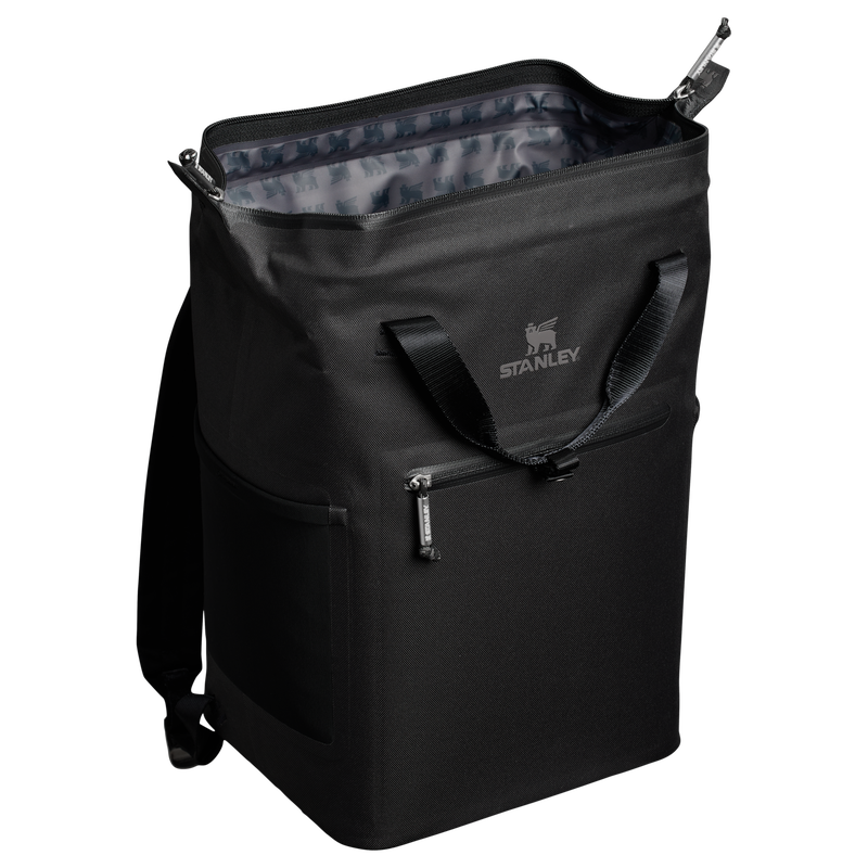 Stanley 1913 Madeleine Mini Backpack Soft Cooler 13.2L en Black | Ver Abrir