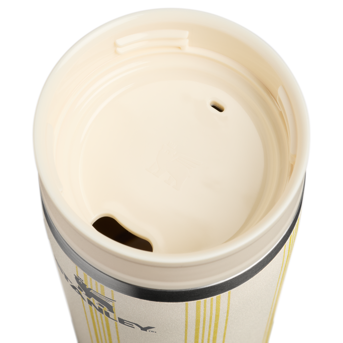Stanley 1913 Café-To-Go Travel Mug 0.35L en Cream Picnic Stripe | Ver Detalles de la tapa