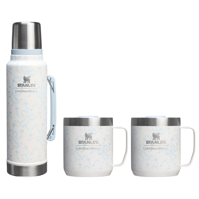 Stanley 1913 Stanley 1913 x LoveShackFancy Holiday The Everyday Cocoa Set in Coquette Bow Winter Ice | Front View