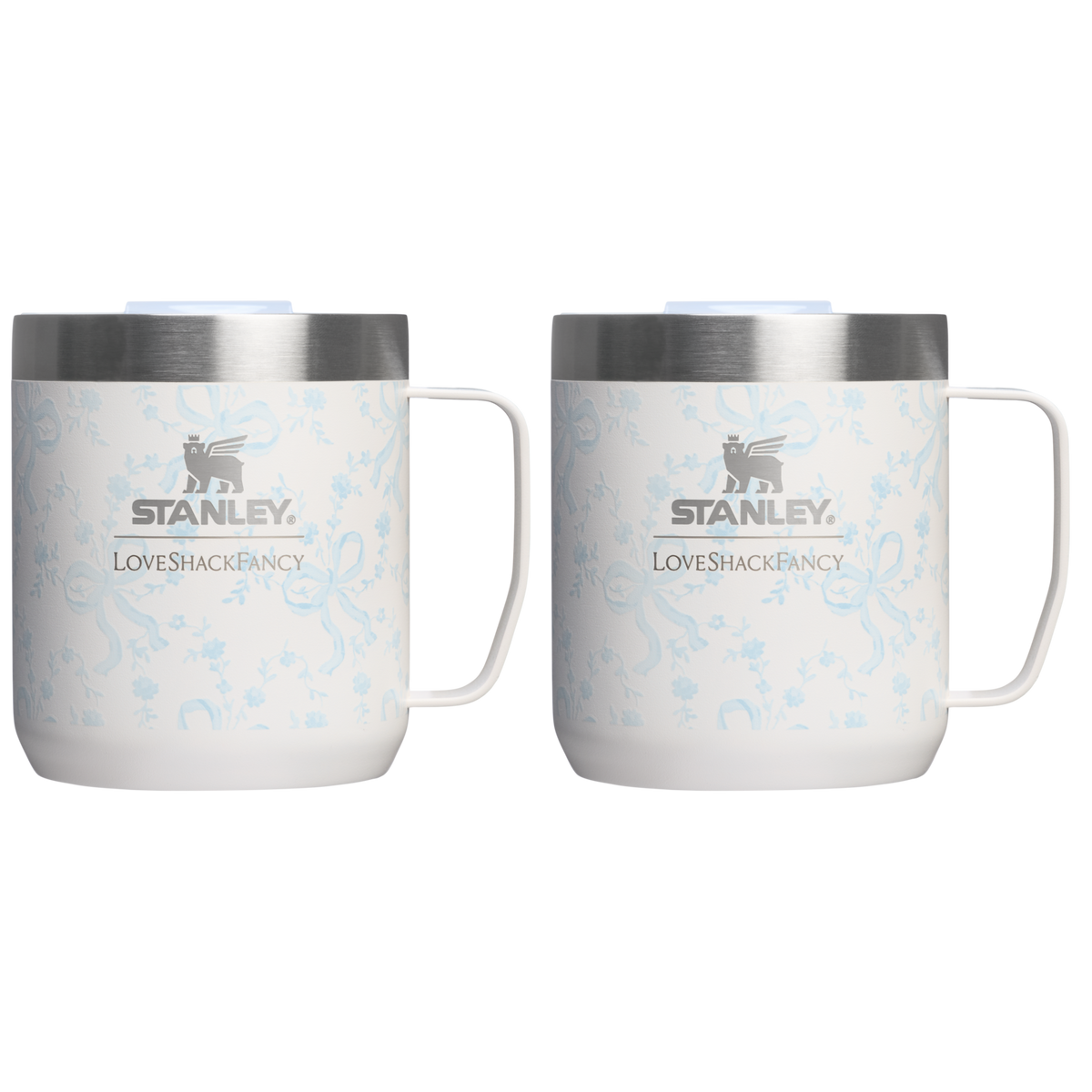 Stanley 1913 Stanley 1913 x LoveShackFancy Camp Mug Set 0.35L en Coquette Bow - Winter Ice | Ver Delante