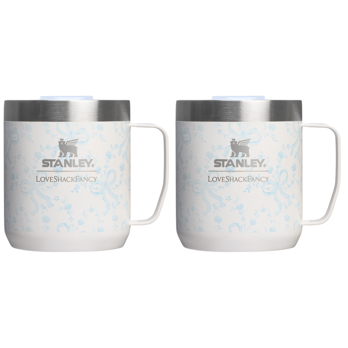 Stanley 1913 Stanley 1913 x LoveShackFancy Camp Mug Set 0.35L en Coquette Bow - Winter Ice | Ver Delante