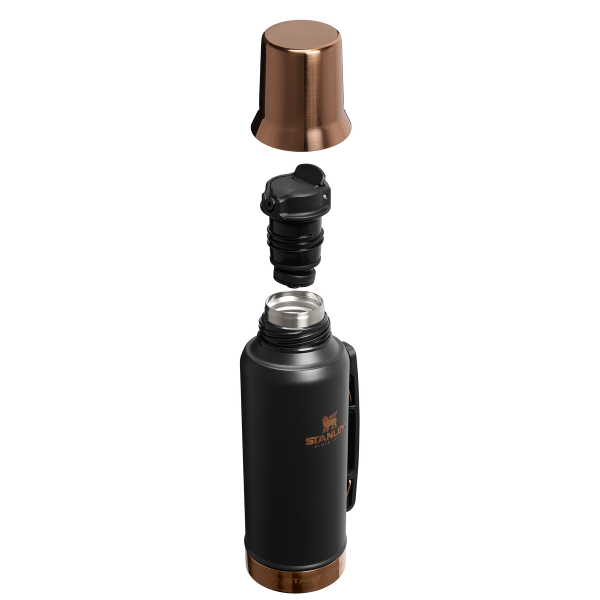 Stanley 1913 Messi x Stanley 1913 High Precision Flow Mate System 1.18L in Messi GOAT Black | Cross Section View