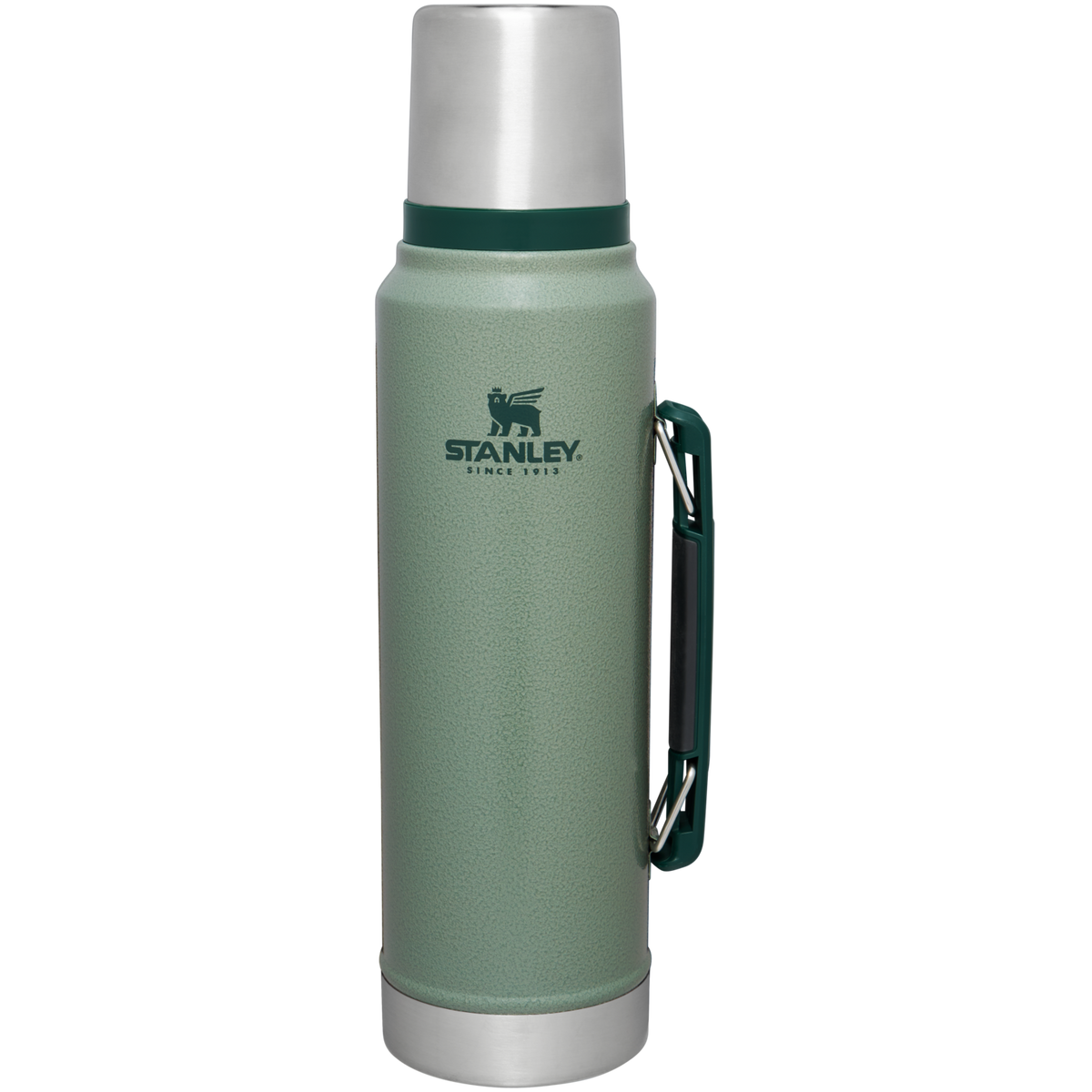 Stanley 1913 Classic Legendary Bottle 1.1 QT in Hammertone Green | Front View