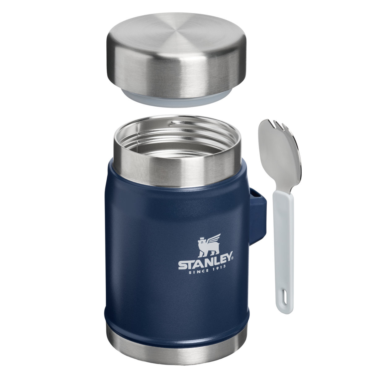 Stanley 1913 Legendary Food Jar + Spork 0.4L in Dark Navy | Weergave Doorsnede