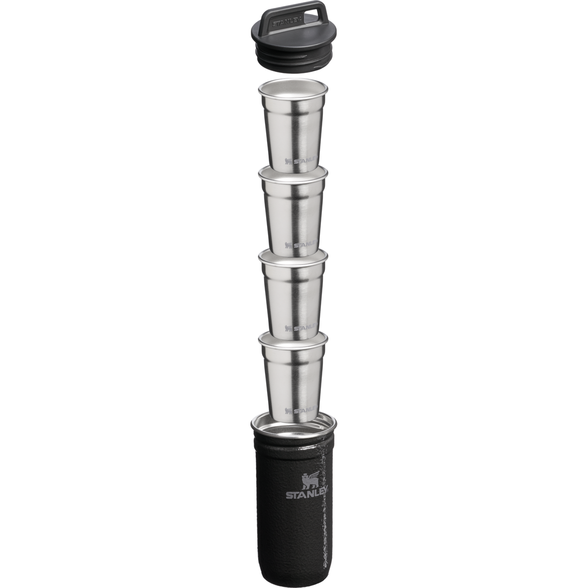 Stanley 1913 Adventure Nesting Shot Glass Set in Hammertone Black | Weergave Doorsnede