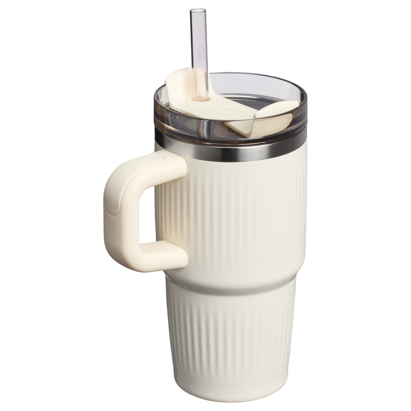 Stanley 1913 Quencher® H2.0 Fluted Tumbler 0.59L in Cream Gloss | Rückseite anzeigen