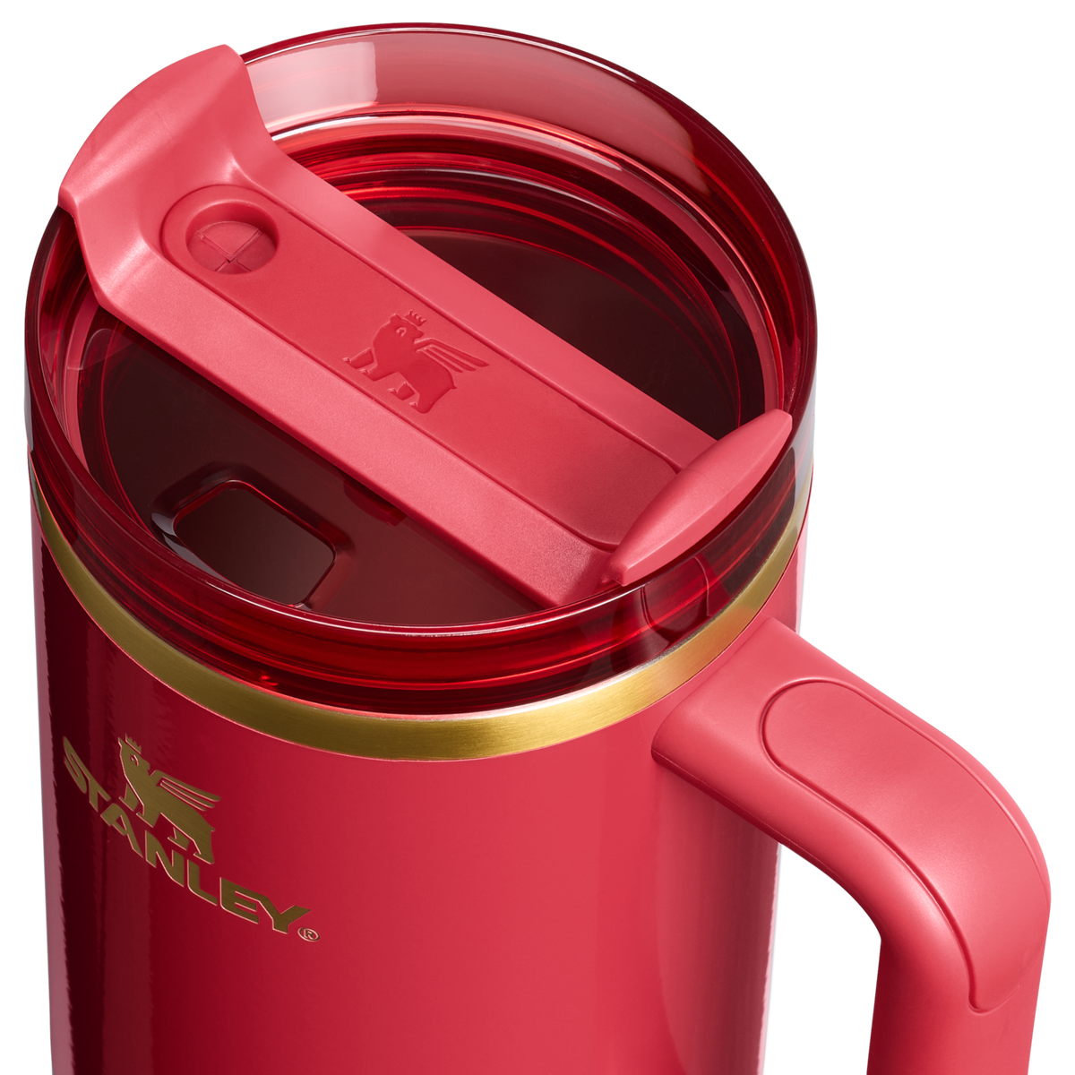 Stanley 1913 Quencher® H2.0 FlowState™ Tumbler 1.18L in Holly Berry Gloss | Weergave Deksel in detail
