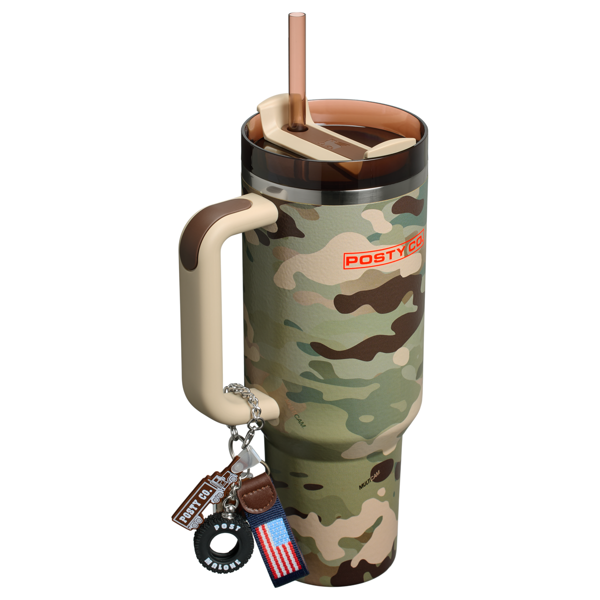 Stanley 1913 The Post Malone x Stanley Quencher® H2.0 FlowState™ Tumbler 40 OZ 1.18 L in Post Malone MultiCam® | Back View