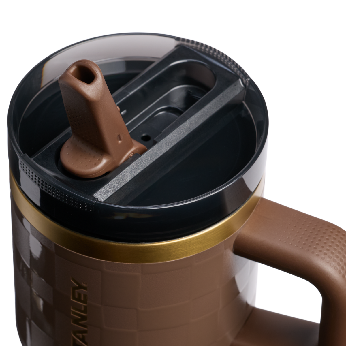 Stanley 1913 Quencher® ProTour Flip Straw Tumbler 0.59L in Espresso Check | Lid Detailed View