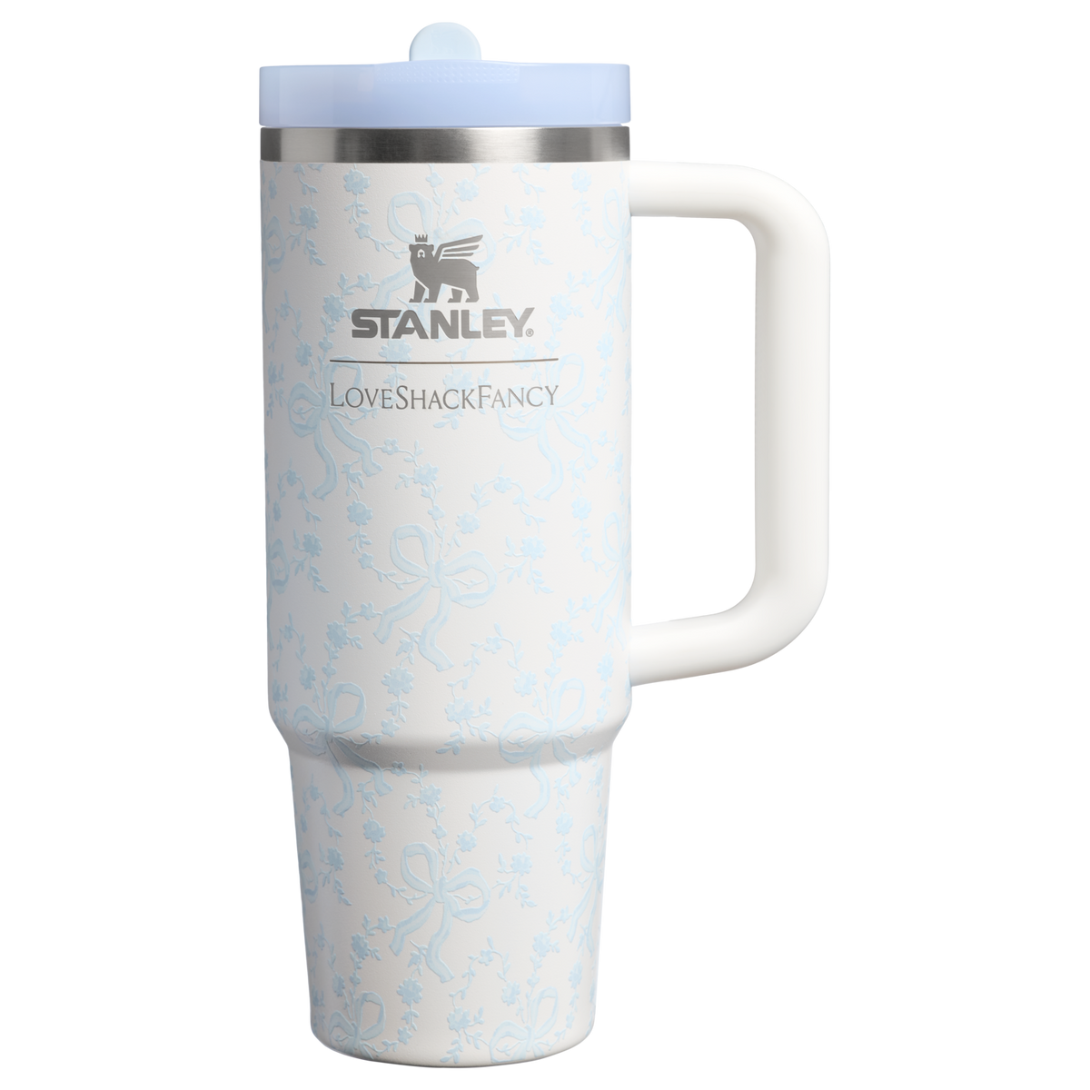 Stanley 1913 Stanley 1913 x LoveShackFancy Quencher® ProTour Tumbler 0.89L in Coquette Bow - Winter Ice | Front View