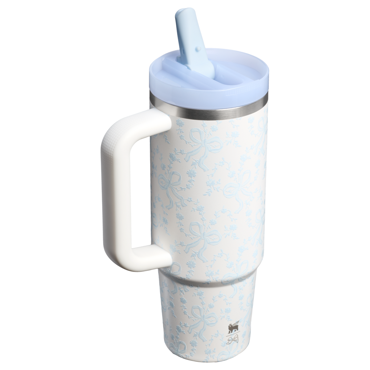 Stanley 1913 Stanley 1913 x LoveShackFancy Quencher® ProTour Tumbler 0.89L in Coquette Bow - Winter Ice | Back View