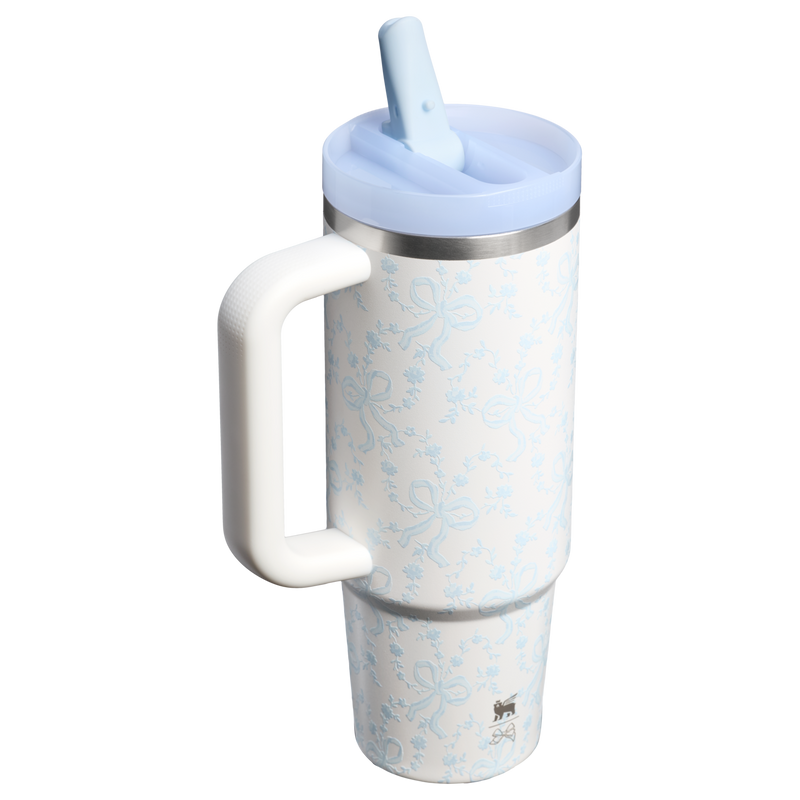 Stanley 1913 Stanley 1913 x LoveShackFancy Quencher® ProTour Tumbler 0.89L in Coquette Bow - Winter Ice | Back View