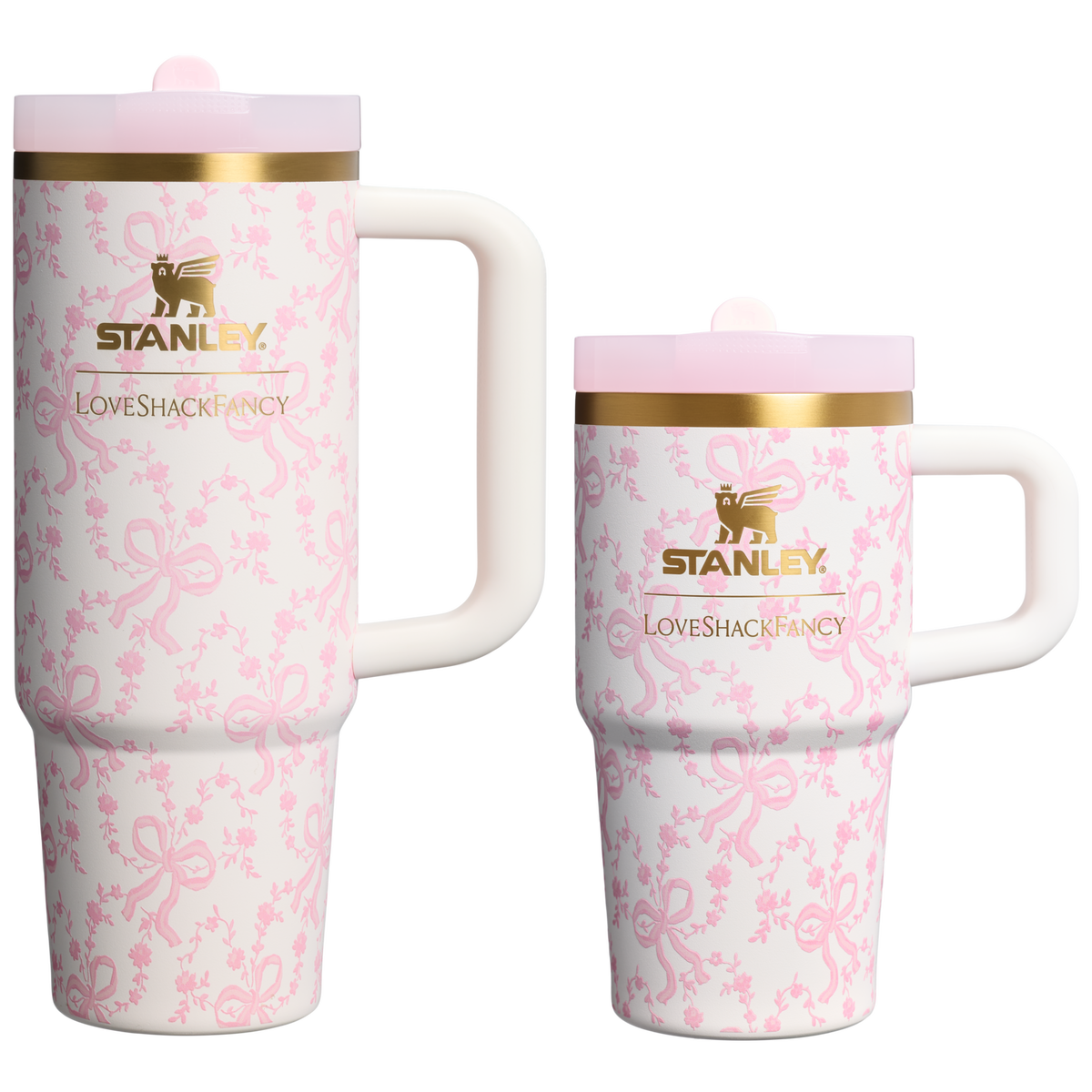 Stanley 1913 Stanley 1913 x LoveShackFancy Holiday The Quencher® Details ProTour Tumbler Set 2-pack in Coquette Bow Chantilly | Front View