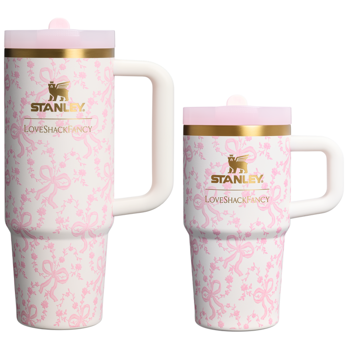 Stanley 1913 Stanley 1913 x LoveShackFancy Holiday The Quencher® Details ProTour Tumbler Set 2-pack in Coquette Bow Chantilly | Front View