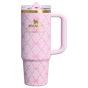 Swatch for Stanley 1913 Stanley 1913 x LoveShackFancy Quencher® ProTour Tumbler 0.89L in Baby Bow - Peppermint Pink | Front View
