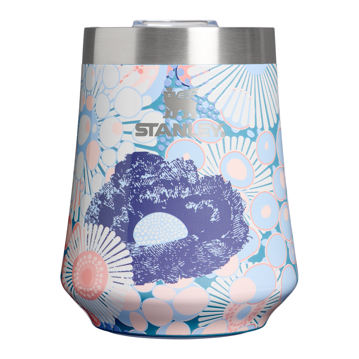 Stanley 1913 The Reserve Wine Tumbler 11 OZ 0.32 L in Blue Dream Wildflower | Front View