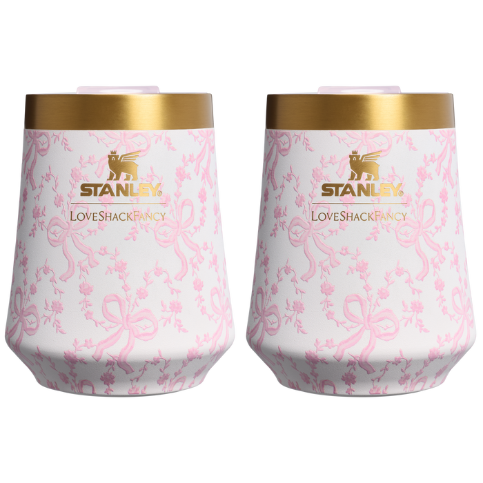 Stanley 1913 Stanley 1913 x LoveShackFancy Reserve Wine Tumbler Set 2-pack 0.32L en Coquette Bow - Chantilly | Ver Delante