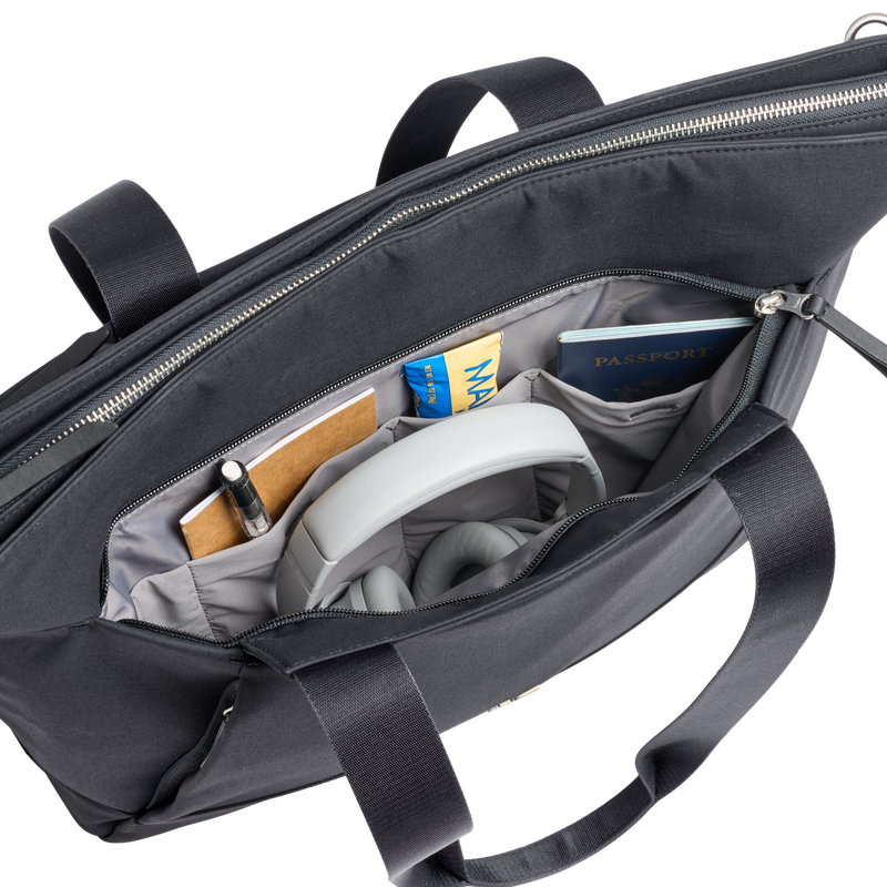 Stanley 1913 Standby Tote 20.6L in Black | Front Pocket View