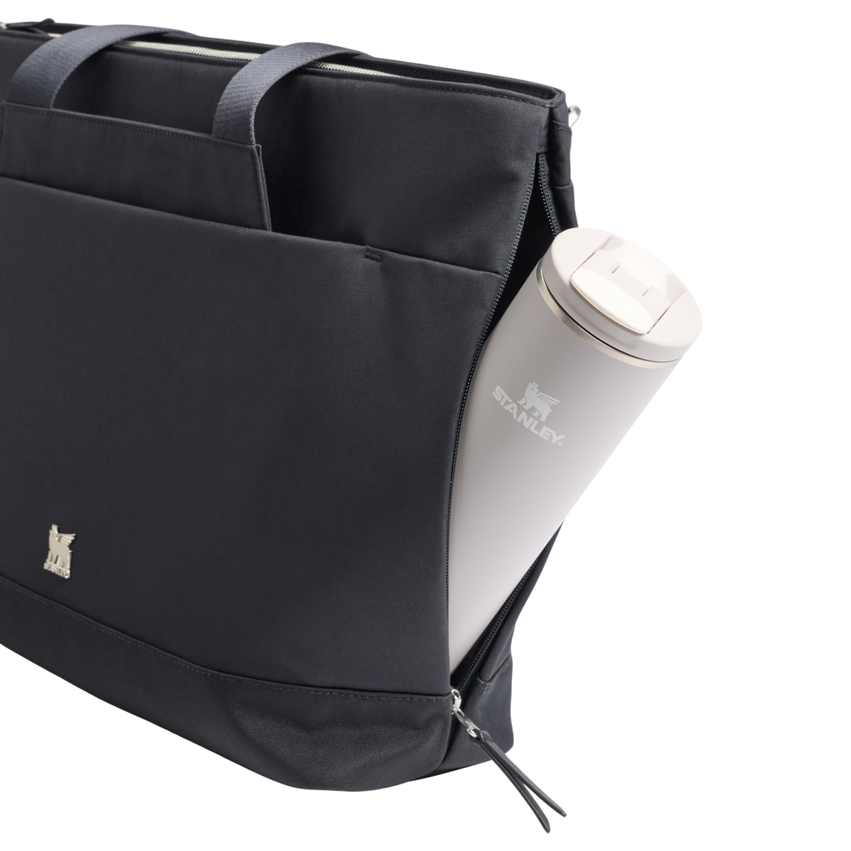 Stanley 1913 Standby Tote 20.6L in Black | Pocket View