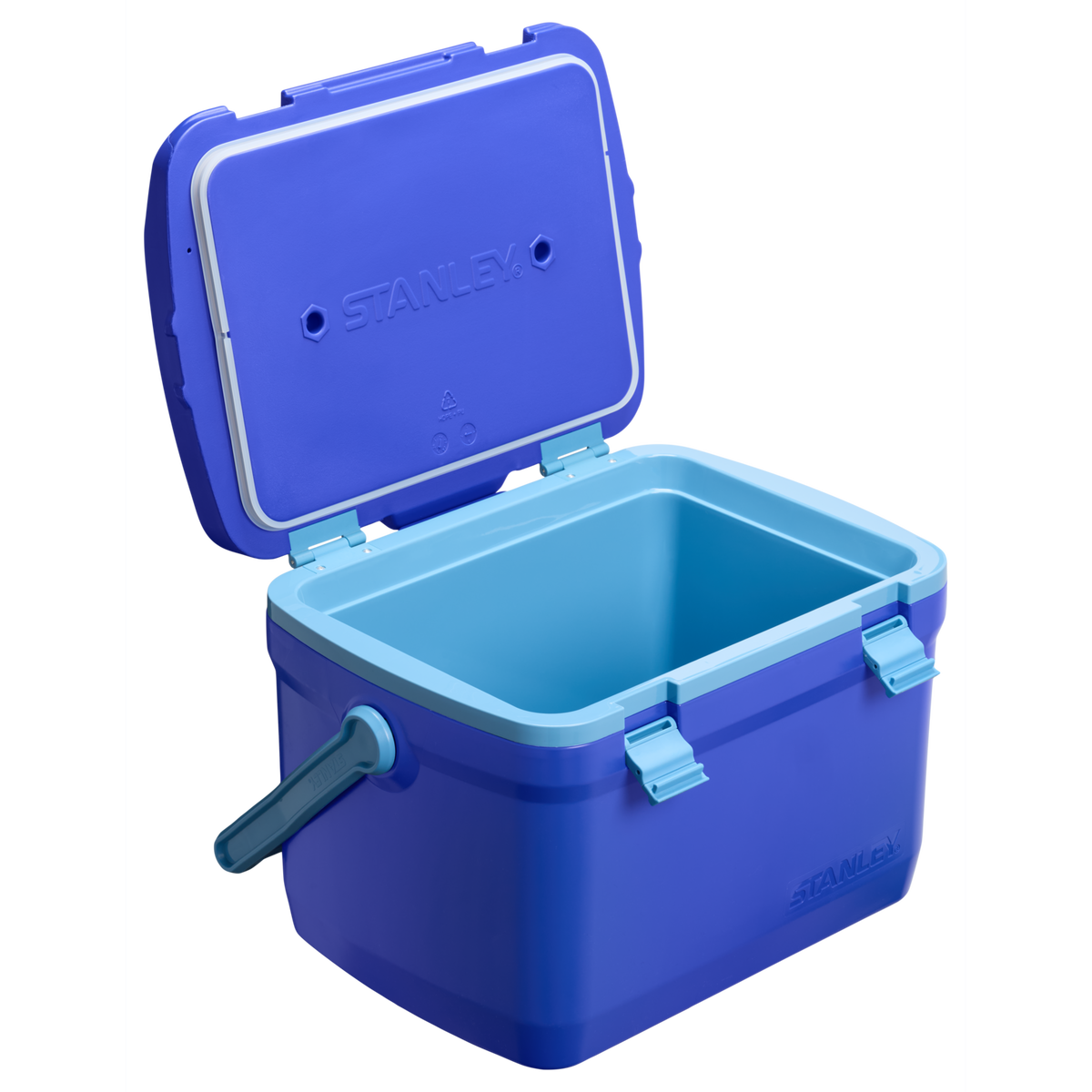 Stanley 1913 Adventure Easy Carry Outdoor Cooler 16 QT 15.1 L in Cobalt | Open View