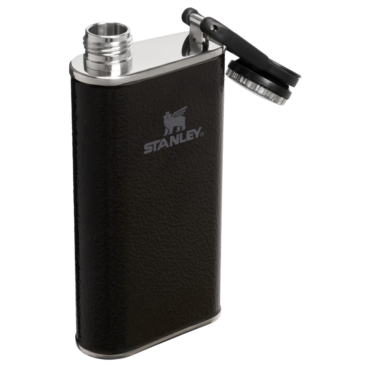 Stanley 1913 Classic Easy Fill Wide Mouth Flask 8 OZ 0.23 L in Hammertone Black | Open View