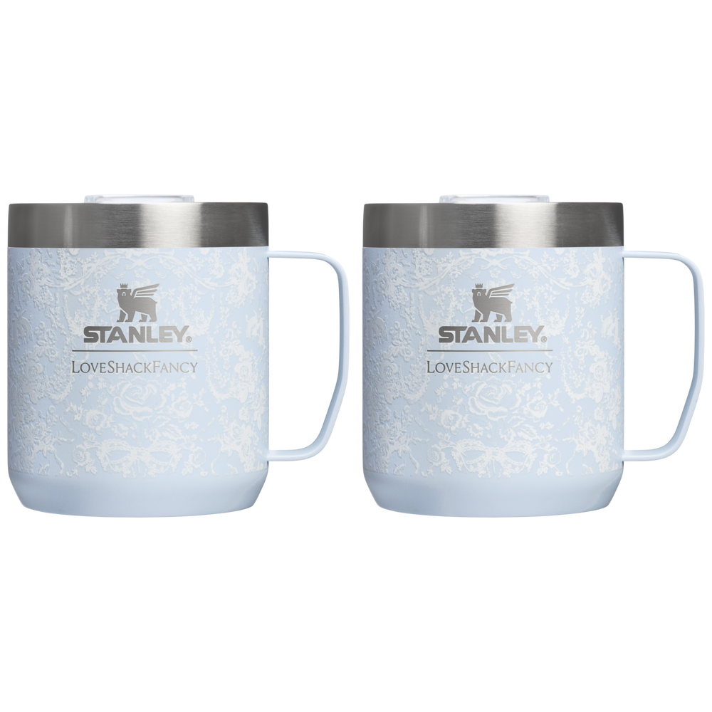 Stanley 1913 Stanley 1913 x LoveShackFancy Holiday Everyday Camp Mug Set 12 OZ 0.35 L in Toscana Toile Alpine Blue | Front View