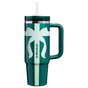 Swatch for Stanley 1913 The Quencher® H2.0 Flowstate™ Tumbler 30 OZ 0.89 L in Shadow Green Ribbon | Front View