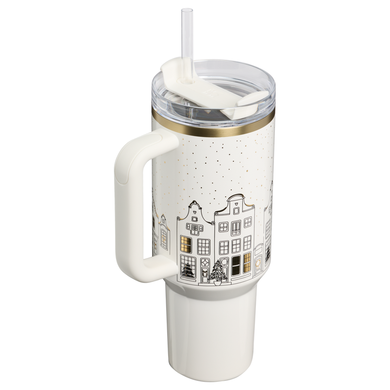 Stanley 1913 The Quencher® H2.0 Flowstate™ Tumbler 40 OZ 1.18 L in Salt Gingerbread | Back View