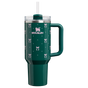 Swatch for Stanley 1913 The Quencher® H2.0 Flowstate™ Tumbler 40 OZ 1.18 L in Shadow Green Bows | Front View