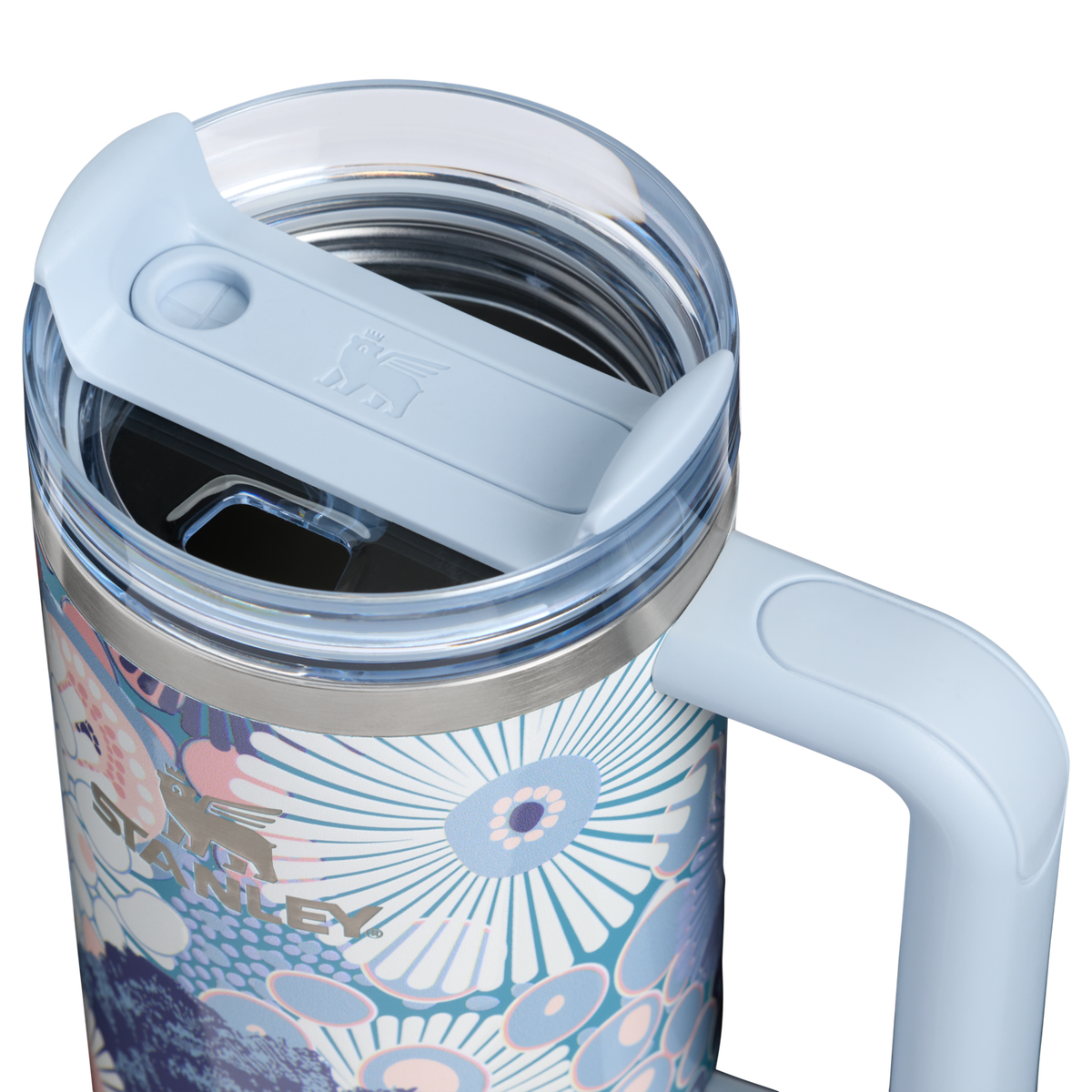 Stanley 1913 The Quencher H2.0 FlowState™ Tumbler 30 OZ 0.89 L in Blue Dream Wildflower | Lid Detailed View