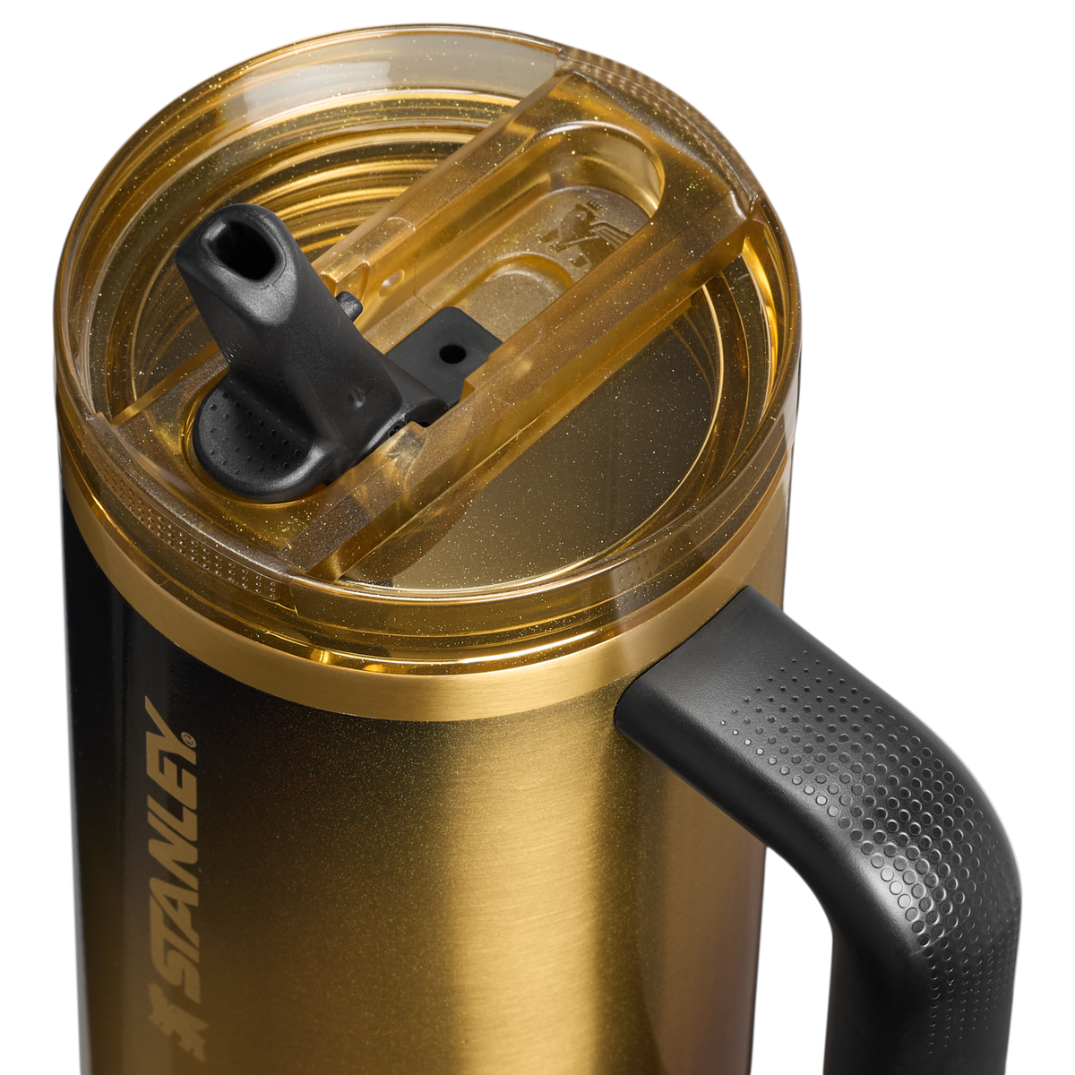 Stanley 1913 The Quencher® ProTour Flip Straw Tumbler 30 OZ 0.89 L in Black Honey | Lid Detailed View