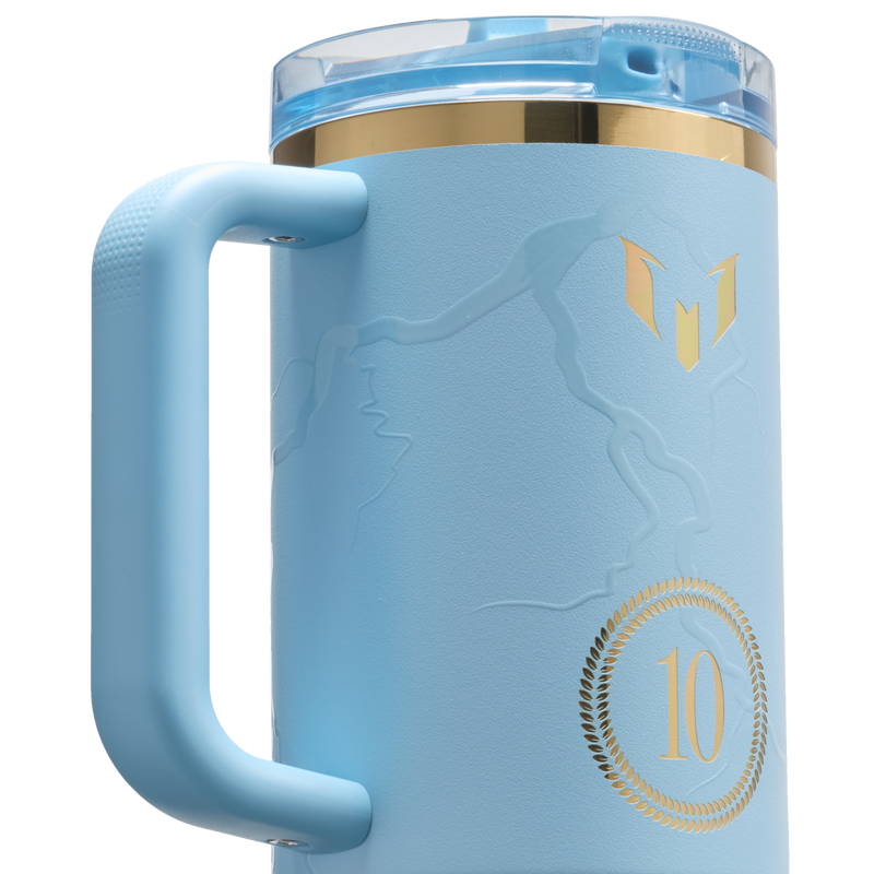 Stanley 1913 The Messi x Stanley Quencher ProTour Flip Straw Tumbler 40 OZ 1.18 L in Messi Striker Blue | Detailed View