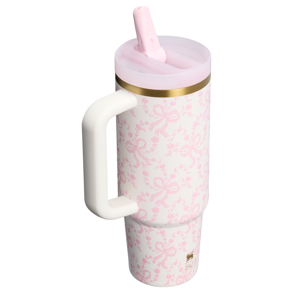 Stanley 1913 Stanley 1913 x LoveShackFancy Holiday The Quencher® Details ProTour Tumbler Set 2-pack in Coquette Bow Chantilly | Back View