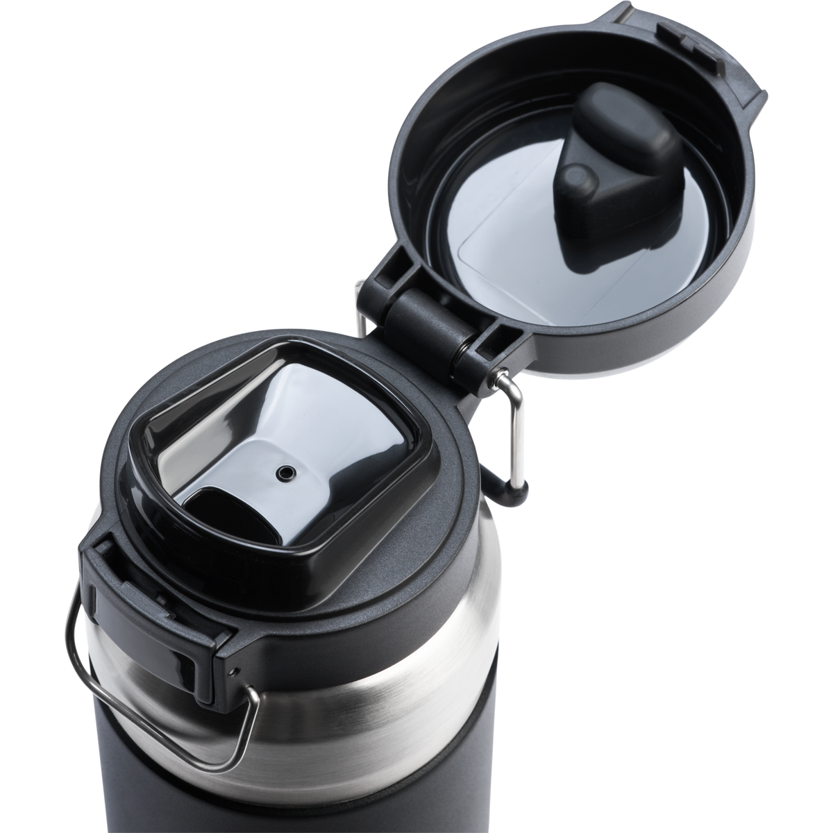 Stanley 1913 The Quick Flip GO Bottle 36 OZ 1.1 L in Black | Lid Detailed View
