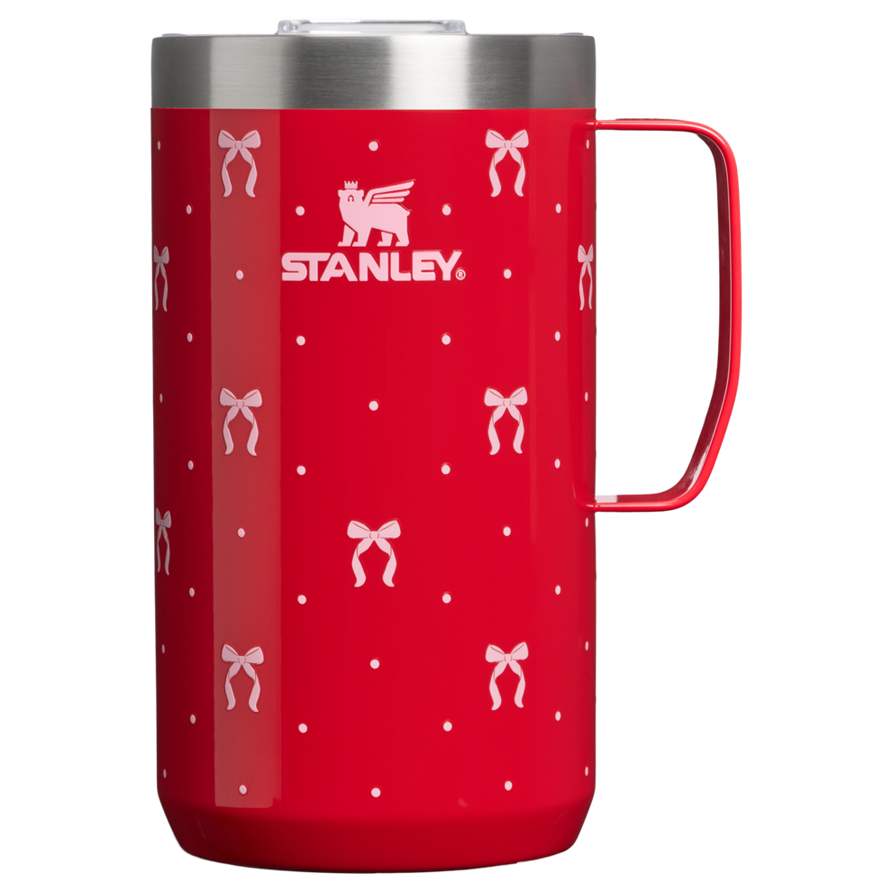 Stanley 1913 The Stay-Hot Suburban Mug 24 OZ 0.71 L in Rouge Bows | Front View