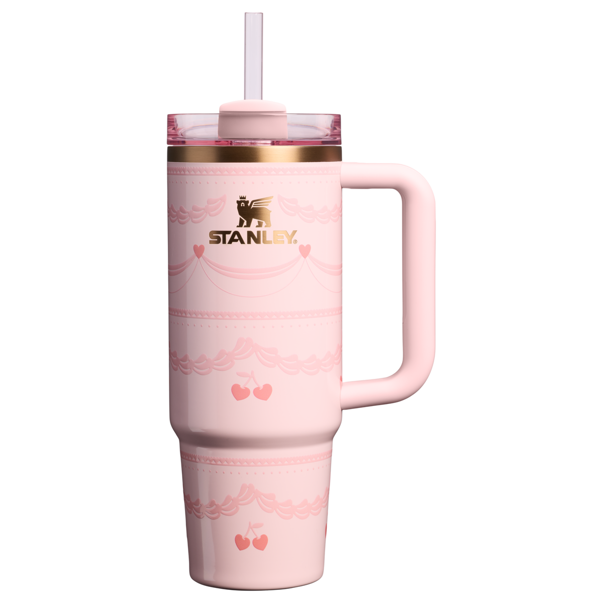 Stanley 1913 The Valentine’s Day Quencher H2.0 FlowState™ Tumbler 30 OZ 0.89 L in Pink Velvet Cake | Front View