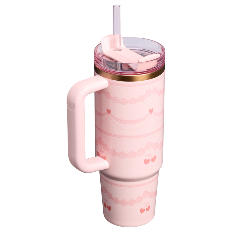 Stanley 1913 The Valentine’s Day Quencher H2.0 FlowState™ Tumbler 30 OZ 0.89 L in Pink Velvet Cake | Back View