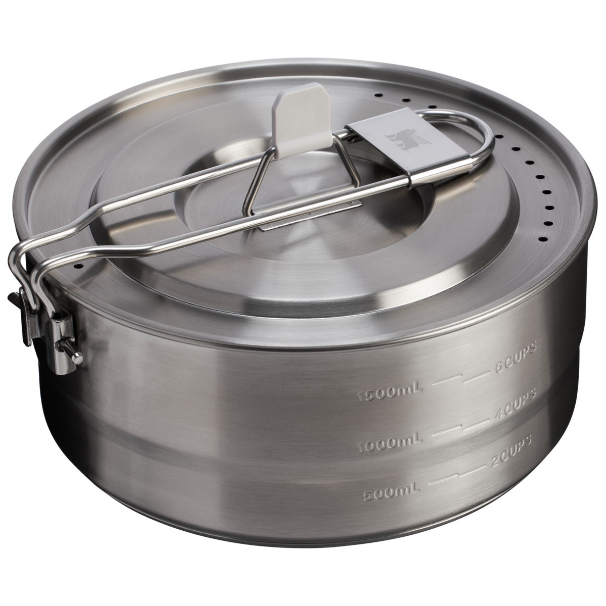 Stanley 1913 The Wildfare Pro Square Pan Cookset 5-piece set 1.9 L in Pale Pebble + Stone | Back View