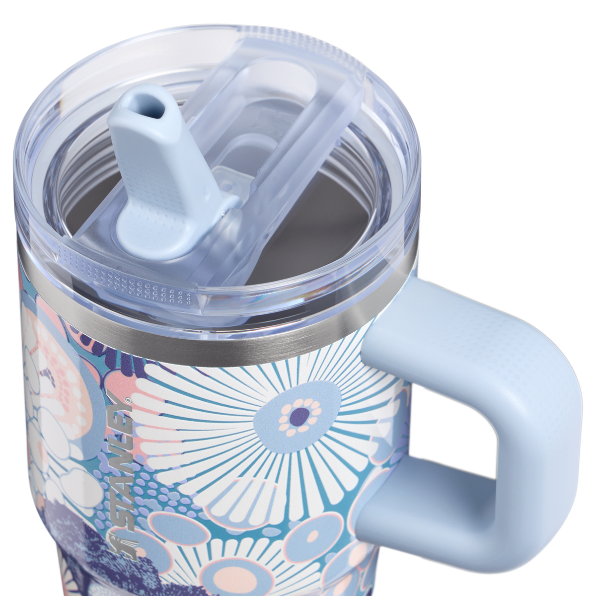 Stanley 1913 The Quencher ProTour Flip Straw Tumbler 20 OZ 0.59 L in Blue Dream Wildflower | Lid Detailed View